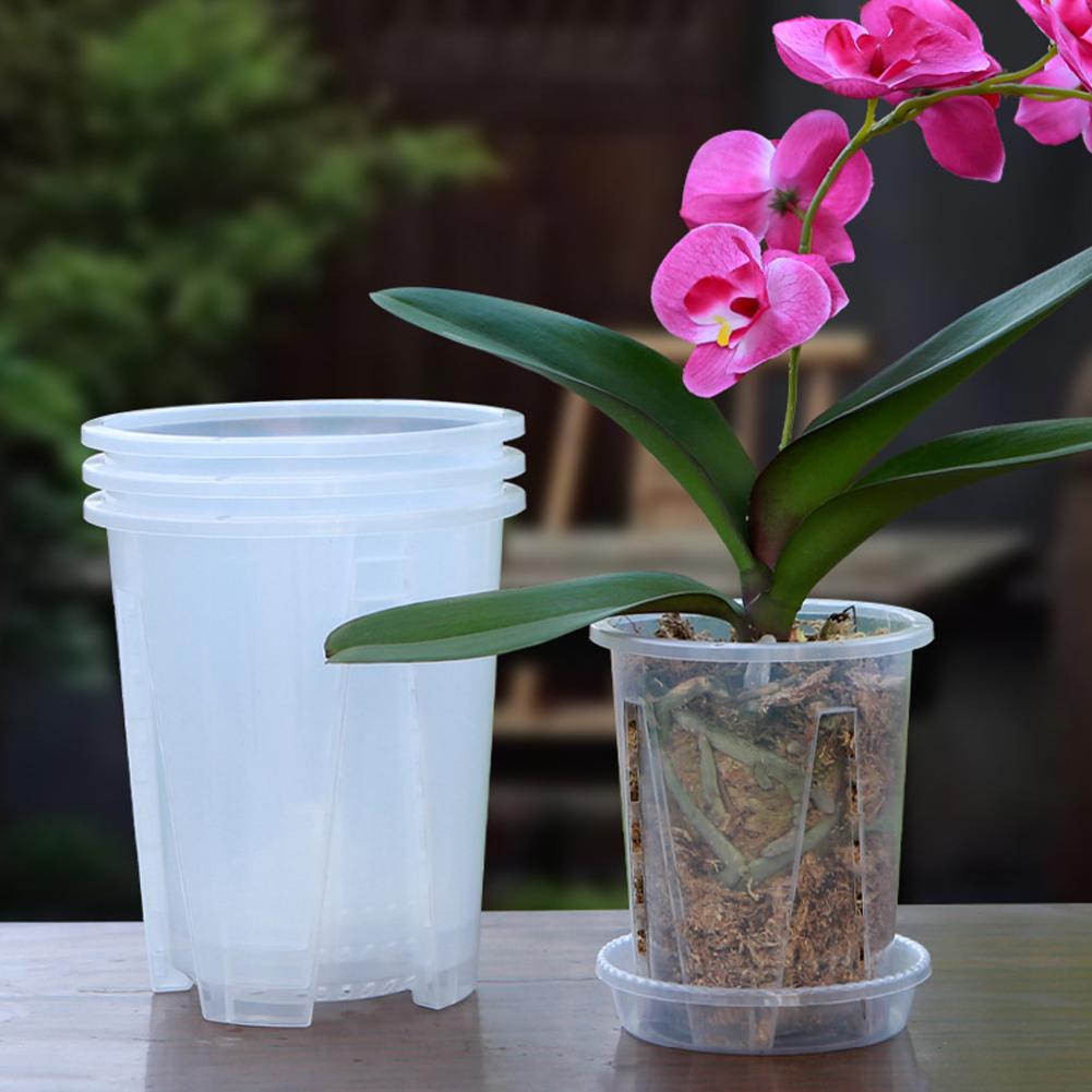 Aloe Vera Pot - 5PCS/Kit Clear Plastic Orchid Pots, Air
